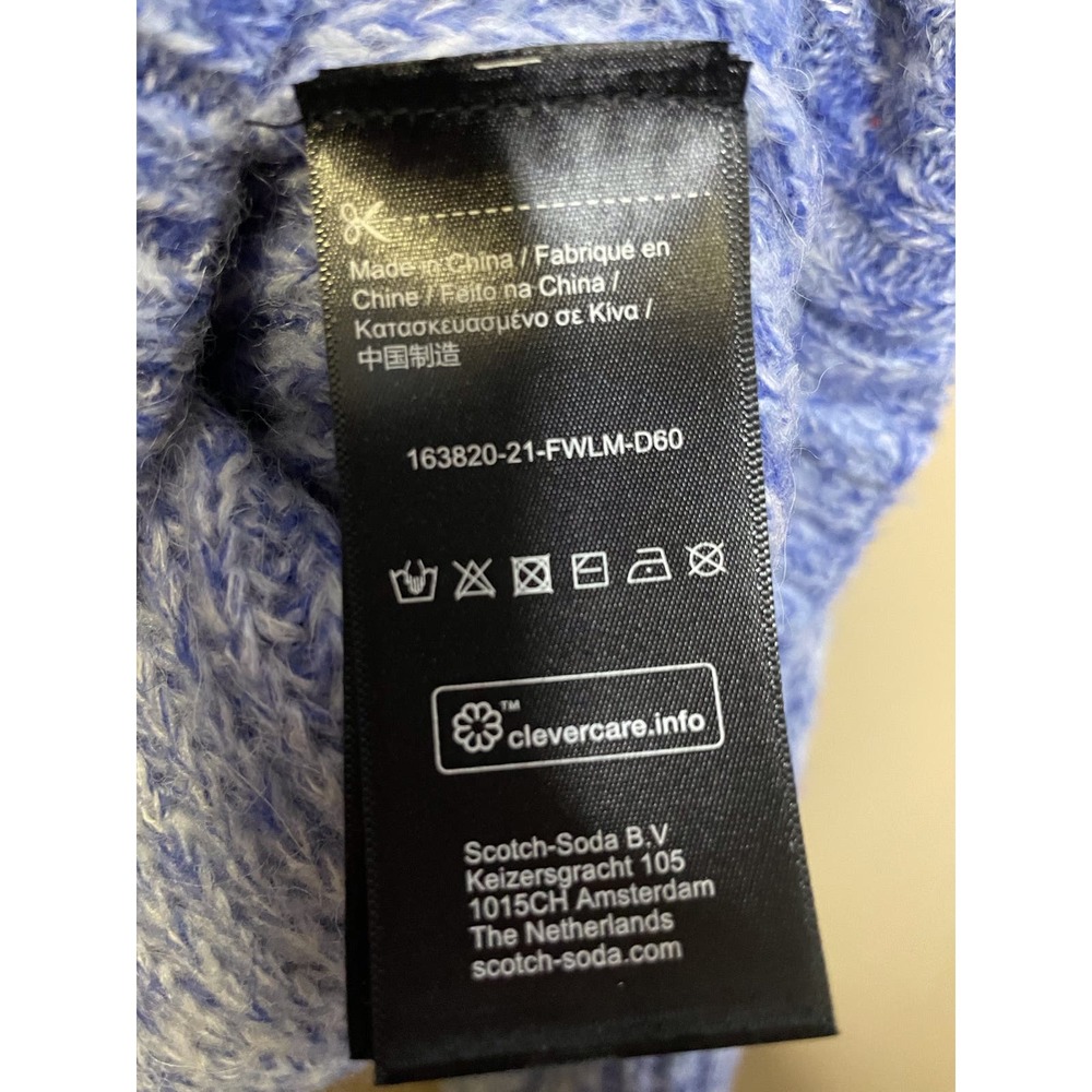 Scotch & Soda Loose Fit Crew Neck Pullover Sweater Blue - Picture 5 of 5